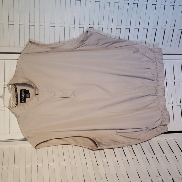 Footjoy taupe snap 1/2  button down packable mens golf vest size L - Picture 1 of 7